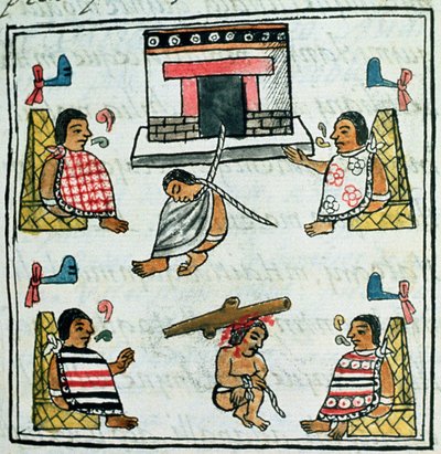 Ms. Palat. 218-220 Buch IX Urteil und Bestrafung im Aztekenreich, aus dem 